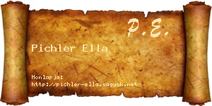 Pichler Ella névjegykártya
